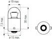 Picture of Bosma lempute BA15s, 5W, R5W, 18X37                                                                                                                   