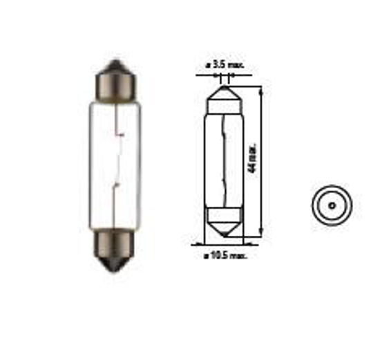 Picture of Bosma lempute SV8.5, 10W, 11X44, 6V                                                                                                                   