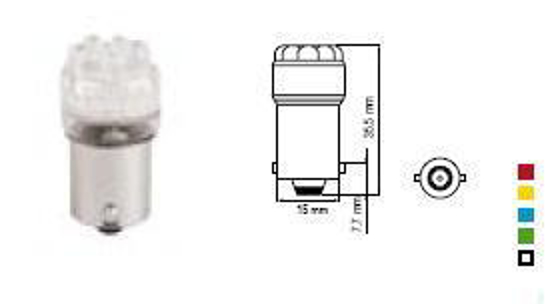 Vaizdas Bosma lemputė BA15s, mėlyna, šviesos diodai                                                                                                           