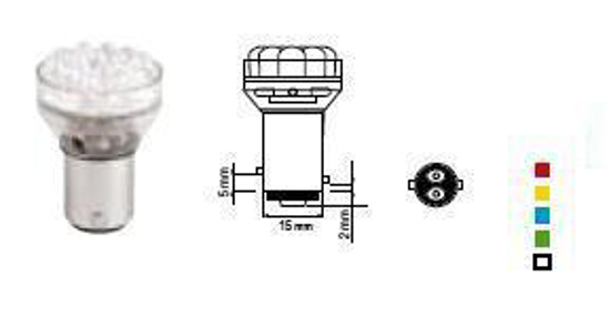 Vaizdas Bosma lemputė BAY15d, žalia, šviesos diodai                                                                                                           