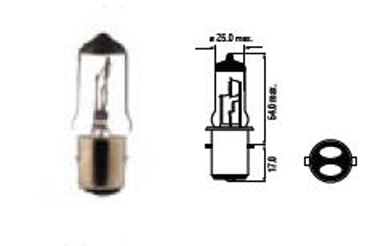 Изображение Bosma lempute BA20d, 25/25W itampa: 6 V                                                                                                               