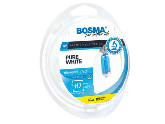 Picture of Bosma lempute H7, 55W, 12V, PX26d komplektas (balta)                                                                                                  