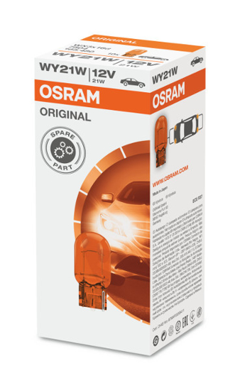 Vaizdas Osram lemputė, WY21W, 21W, W3x16d, oranžinis, 7504                                                                                                    