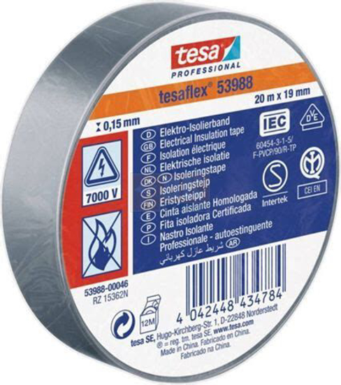 Tesa 53988, plastikine 19mm/33m, pilka  izoliacija laidams  